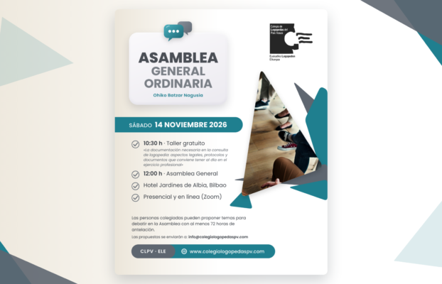 El Colegio celebra su Asamblea General Ordinaria el 14 de noviembre en Bilbao